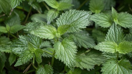 Detailed examination of the fresh green Nettle leaves