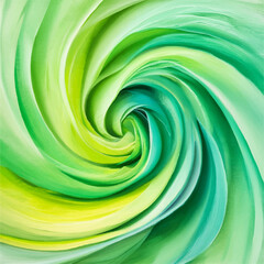 Vector square art background featuring abstract swirls in shades of green.