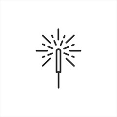 Bengal Fire Sparkler icon. This minimalist vector illustration depicts a sparkler, widely used in festive events such as New Year's Eve, weddings, and birthday parties. Vector illustration