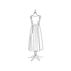 Dress drawn in line art style