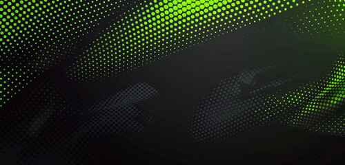 Obraz premium Fresh neon green, dark grey halftone modernity.