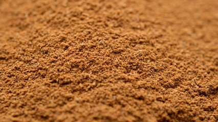 Heap of cinnamon powder, close up