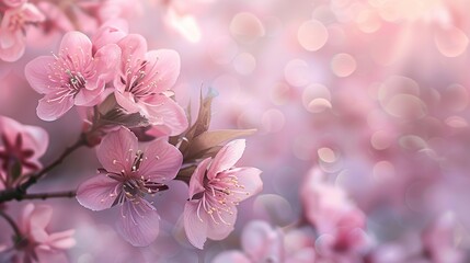 Gentle pink floral blossom symbolizing spring beauty and romance in a soft and dreamy light  