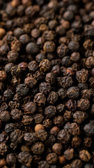 Heap of Peppercorn top view. Flavourful and aromatic black pepper