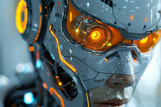 Hyperrealistic Futuristic Robot Portrait: Cinematic Quality 8K HD Image with Vibrant Colors in Breathtaking Scenery