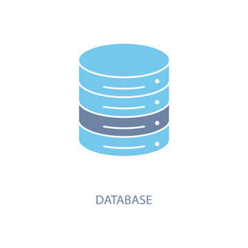 database concept line icon. Simple element illustration. database concept outline symbol design.