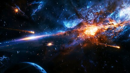 Obraz premium nebula, galaxy, star, space background