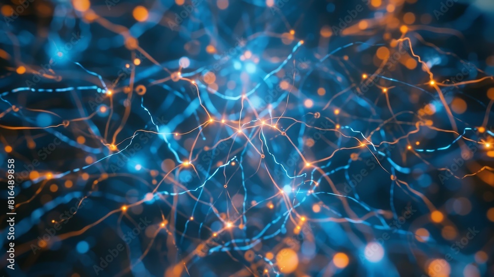 Poster digital representation of human brains with neural network connections