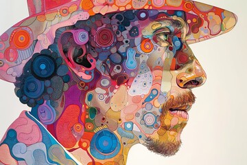 Vibrant Colorful Portrait: Intricate Facial Features and Detailed Body Masterpiece