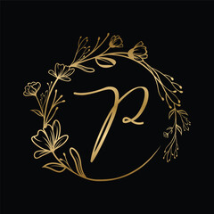 letter P decoration logo design vector,editable eps 10