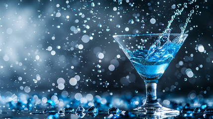 Blue cocktails in glasses
, Generative AI