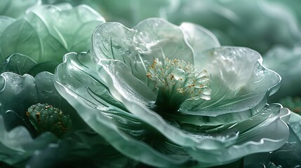Flowers carved in jade