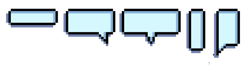 pixel Speech Bubble set. Talk bubble.  bubble text, chatting box, message box  8 bit 16 bit retro game