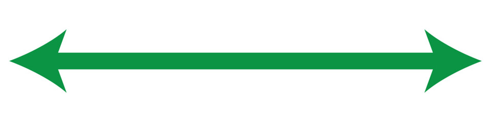 Horizontal dual thin long straight double ended arrow. Arrow icon, pointer, road sign. 11:11 