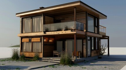 illustration art 3D sketchup building and architecture