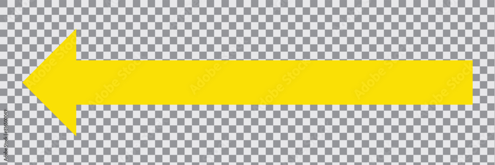 Poster horizontal long straight arrow signs. yellow arrow pointing icon vector isolated on a transparent ba