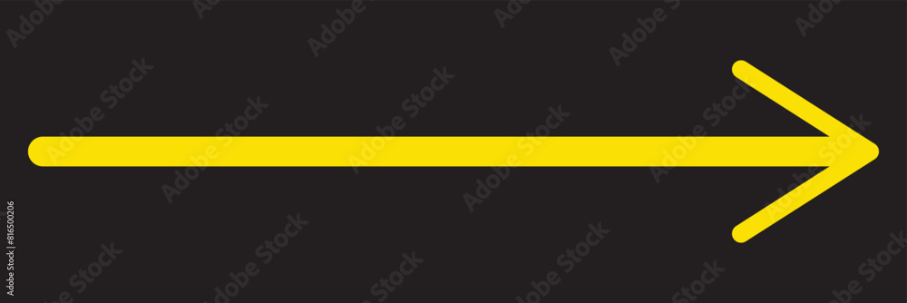Poster long arrow vector icons. yellow long arrow pointer icon. vector, isolated. 11:11