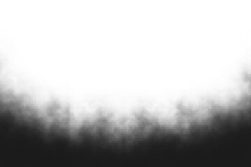 Realistic dark smoke isolated on white