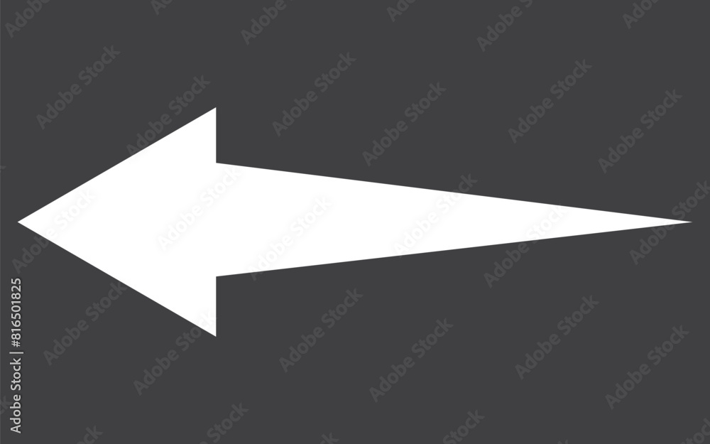 Poster arrow pointing left icon. white arrow vector. arrow for web design. 11:11