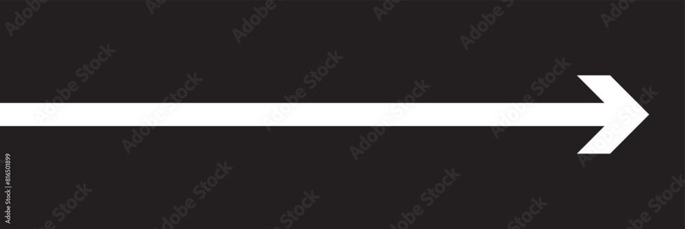 Poster straight long arrow vector icon. white long horizontal arrow. contour isolated vector. 11:11