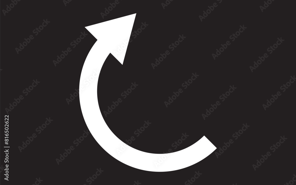 Poster dual semi circle white arrow. white semicircular curved long pointer arrow. long arrow vector icon. 