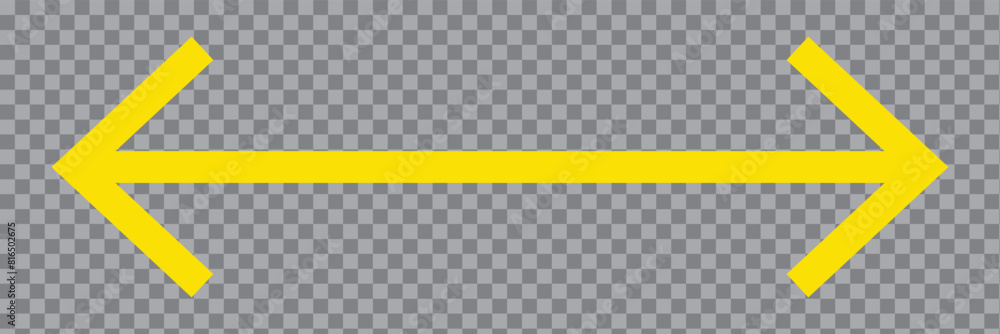 Poster long arrow vector icons. yellow long arrow pointer icon. vector, isolated on transparent background.