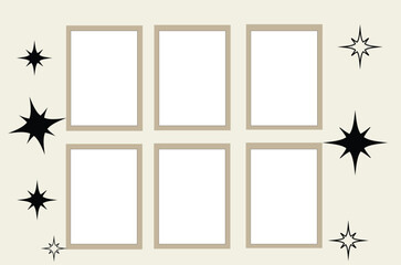 Collage for photos. Vector frame for pictures. Vector illustration