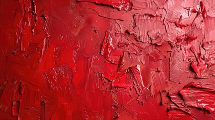 A stunning Red wall with textured paint Picture Paint strokes in color