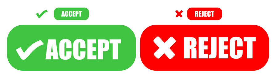 Accept reject button icon vector illustration.