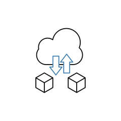 cloud storage concept line icon. Simple element illustration. cloud storage concept outline symbol design.