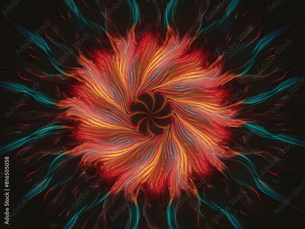 Poster abstract background featuring burst of sunlight in colorful hues and dynamic movement
