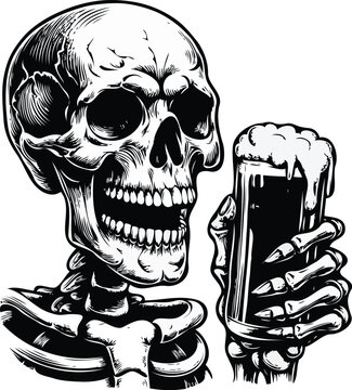 skull drink bear