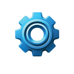 Blue color 3d setting icon vector for your business