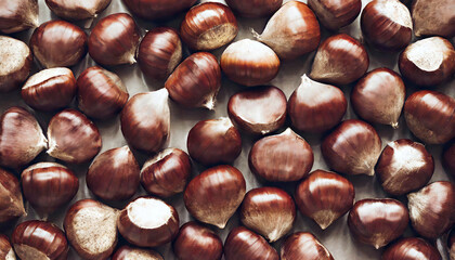 栗をギッシリ敷き詰めた背景素材