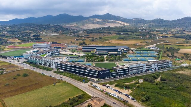 Rafa Nadal Sports Centre which houses the international school, museum and sports courts created by tennis player Rafa Nadal in Manacor, Mallorca
