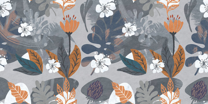 autumn leaves seamless pattern Fall vector seamless pattern for season fabric, decoration, wallpaper and wrapping paper