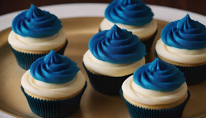 cupcakes with blue frosting