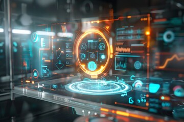 Obraz premium futuristic user interface of a holographic display