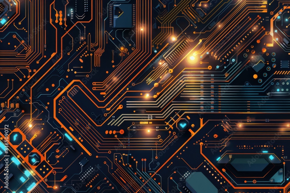 Leinwandbilder detailed view of a computer circuit board, ideal for technology concepts