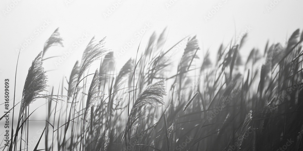 Poster a monochrome image of tall grass, versatile for various projects