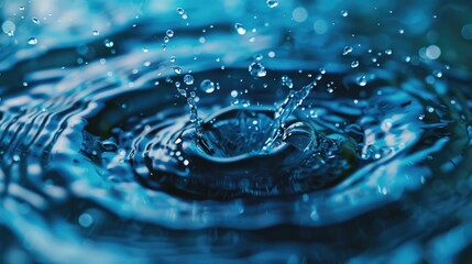 Close up of a blue water drop. Perfect for water conservation campaigns