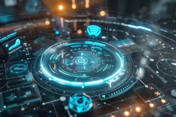 Obraz premium futuristic user interface of a holographic display