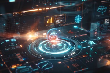 Obraz premium futuristic user interface of a holographic display