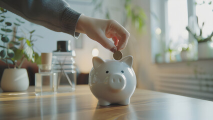 Start with pennies and save in a piggy bank - small habits add up to big things. The importance of saving.