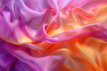 Fototapeta premium Close up of vibrant pink and orange fabric, suitable for textile backgrounds