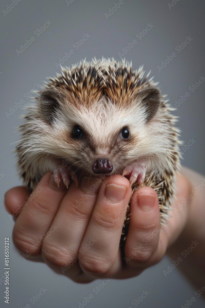 Aufkleber a tiny hedge resting on a person's hand, suitable for various concepts