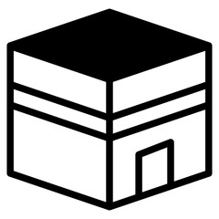 kaabah icon design, mecca ka'bah. vector illustration for islamic event, web, print or pictogram assets, hajj, umrah, ramadan kareem, ied mubarak