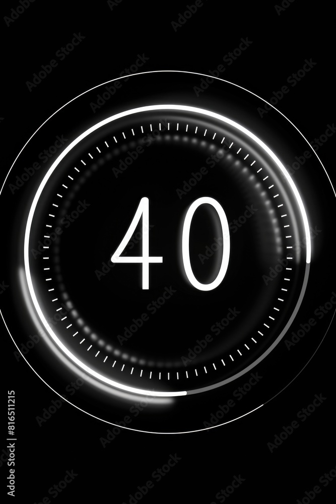 Aufkleber A clock with the number forty on it, suitable for various time-related concepts