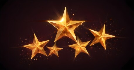 Five gold stars, concept of top quality service.