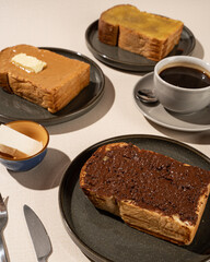 Typical Indonesian steamed bread and toast with various fillings